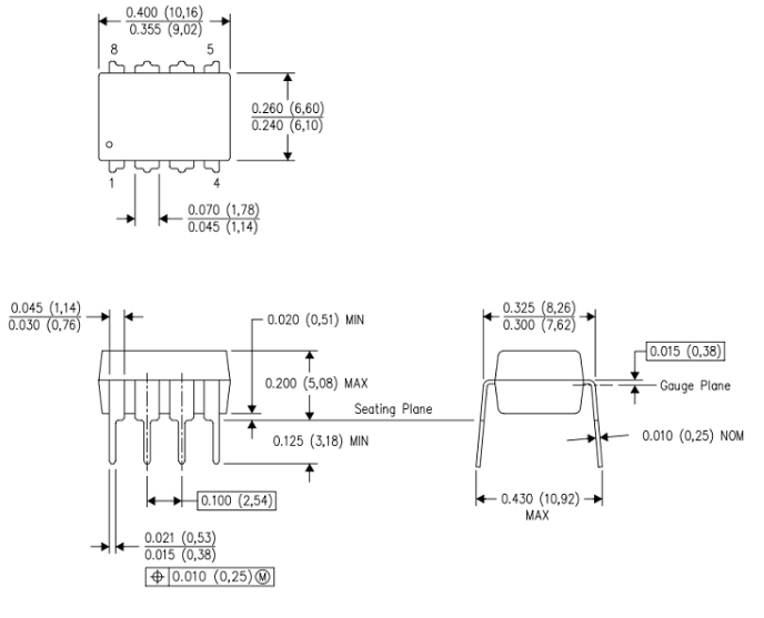 Mechanical Dimensions of DS1307